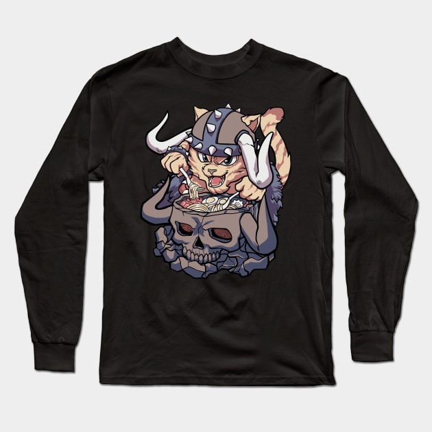 Kaido cat ramen Long Sleeve T-Shirt by Rexgraphic